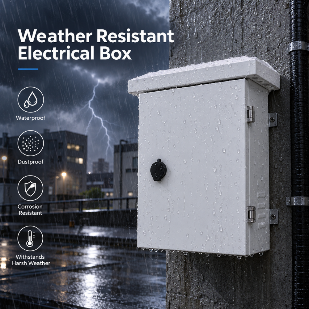 Outdoor Weatherproof Metal Cabinet 300×400×200mm (with Cooling Fan & Wall-Mount Bracket)