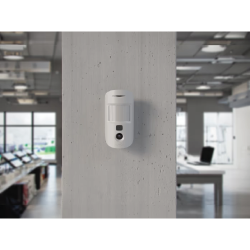 Ajax MotionCam (Jeweller) – Wireless PIR Motion Detector with Visual Alarm Verification Camera (White, 9NA)