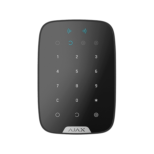 AJAX KEYPAD PLUS WIRELESS TOUCH KEYPAD COMPATIBLE WITH ENCRYPTED CARDS AND KEY FOBS BLACK