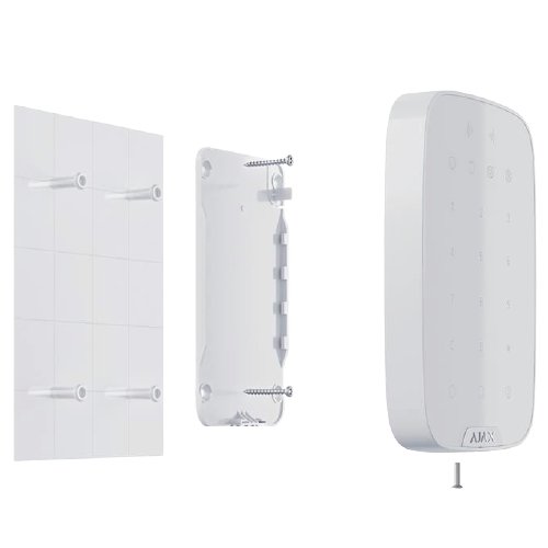 AJAX KeyPad Plus (Jeweller) – Wireless Touch Keypad with Contactless Card & Tag Reader (White, 9NA)