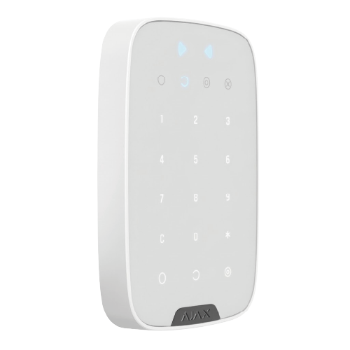 AJAX KeyPad Plus (Jeweller) – Wireless Touch Keypad with Contactless Card & Tag Reader (White, 9NA)