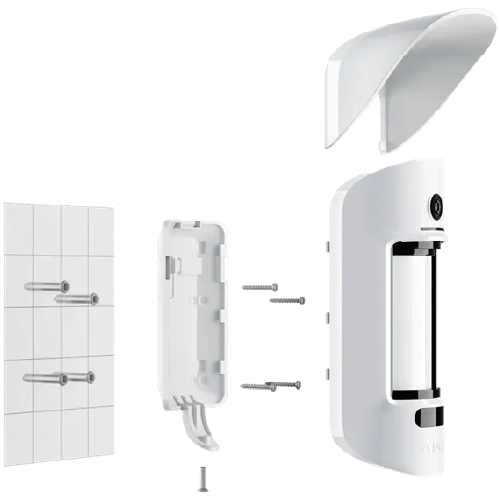 Ajax MotionCam Outdoor (Jeweller) – Wireless Outdoor Dual-PIR Motion Detector with Visual Alarm Verification (White, 9NA)