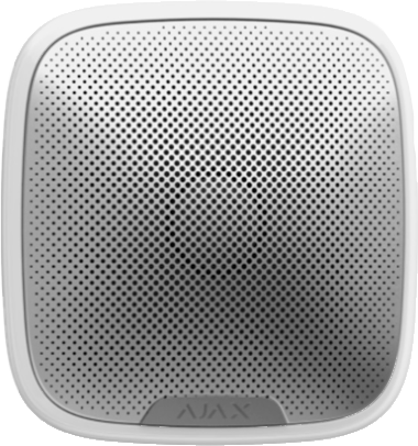 AJAX STREETSIREN WHITE WIRELESS SIREN WITH LED FRAME AND PIEZO BUZZER
