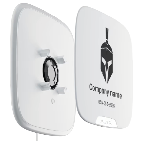 Ajax StreetSiren DoubleDeck (Jeweller) – Wireless Outdoor Siren with LED Frame and Front Panel Brandplate Mount (White, 9NA)