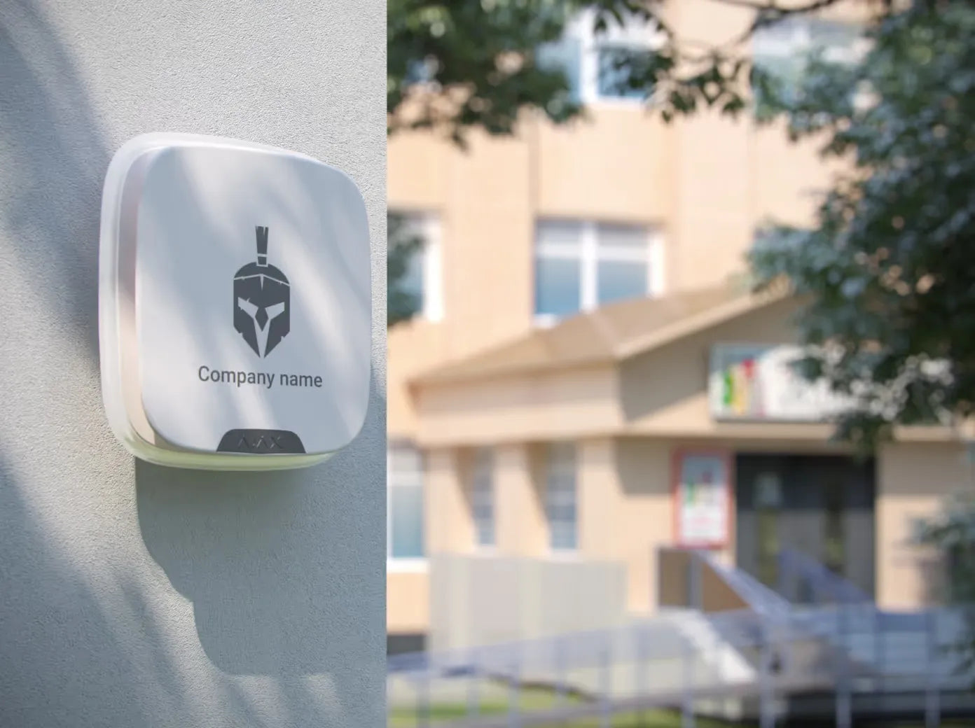 Ajax StreetSiren DoubleDeck (Jeweller) – Wireless Outdoor Siren with LED Frame and Front Panel Brandplate Mount (White, 9NA)