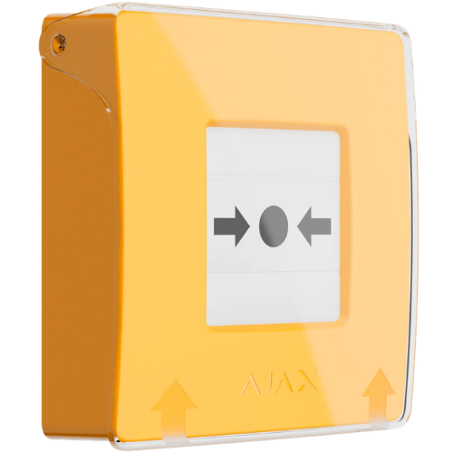 Ajax ManualCallPoint (Yellow) Jeweller – Wireless Addressable Resettable Emergency Button with Transparent Protective Lid (9NA)