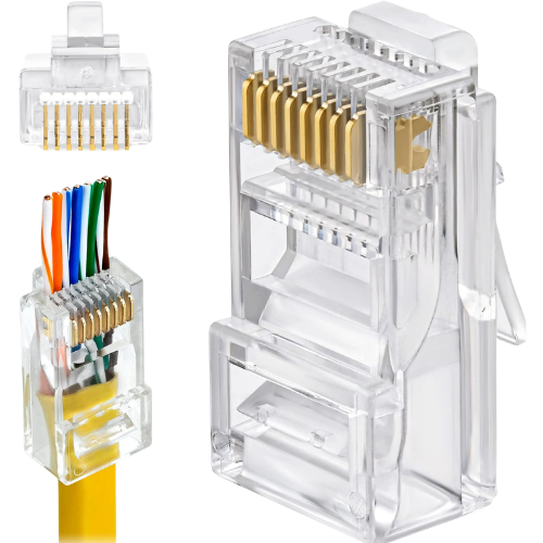 CAT5ERJ45EZ Cat5e Pass-Through Unshielded RJ45 Connectors (100-Pack Bag)