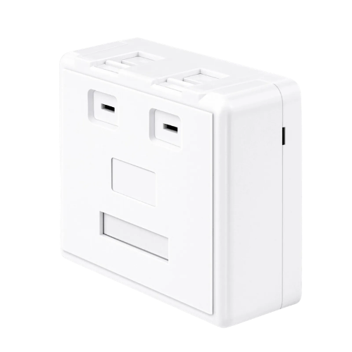Nitrotel Unloaded Surface-Mount Box 2-Port with Icons (Keystone Compatible, White)