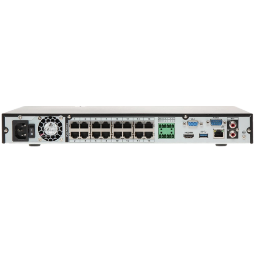 16-Channel 1U 16 PoE 4K Network Video Recorder (Smart H.265+, 128 Mbps Throughput, 2 SATA up to 20TB, 4K HDMI, Perimeter Protection by Camera, SMD Plus)