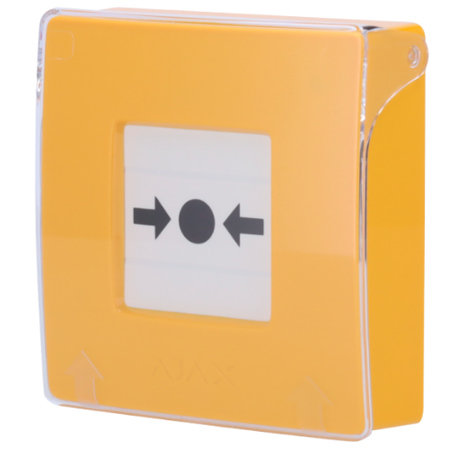 Ajax ManualCallPoint (Yellow) Jeweller – Wireless Addressable Resettable Emergency Button with Transparent Protective Lid (9NA)