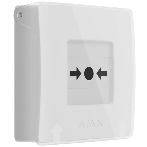 Ajax ManualCallPoint (White) Jeweller – Wireless Addressable Resettable Emergency Button with Transparent Protective Lid (9NA)