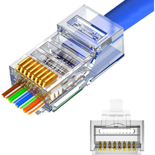 CAT5ERJ45EZ Cat5e Pass-Through Unshielded RJ45 Connectors (100-Pack Bag)