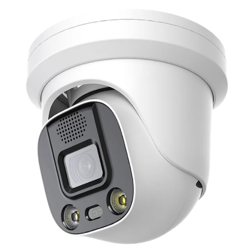 ITRL28P-28HSAD – 8MP 4K Active Deterrence Turret IP Camera (2.8 mm, Red/Blue Warning Lights, Siren, Two-Way Audio, 40m Dual Light, MicroSD, PoE, IP67)