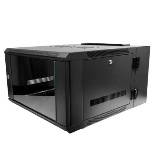 Nitrotel 6U Double Section Wall Mount Equipment Cabinet 600×600mm (Hinged Rear Section, Removable Side Panels, Tempered Glass Door)