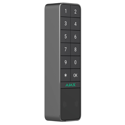 Ajax KeyPad Outdoor (Jeweller) – Wireless Outdoor Touch Keypad with Contactless Card & Tag Reader (Black, 9NA)