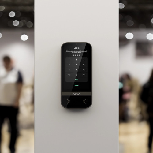 Ajax KeyPad TouchScreen (Jeweller) – Wireless Touchscreen Keypad with RFID, Bluetooth & Multi-Group Management (Black, 9NA)