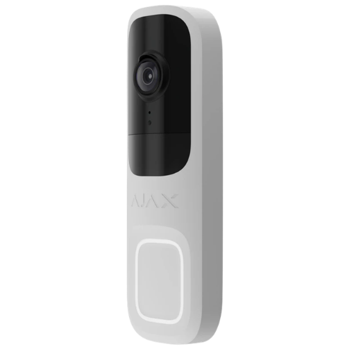 Ajax DoorBell (4 MP) – Smart Video Doorbell with AI, Hardware PIR & Dual-Path Backup Link (White, 9NA)