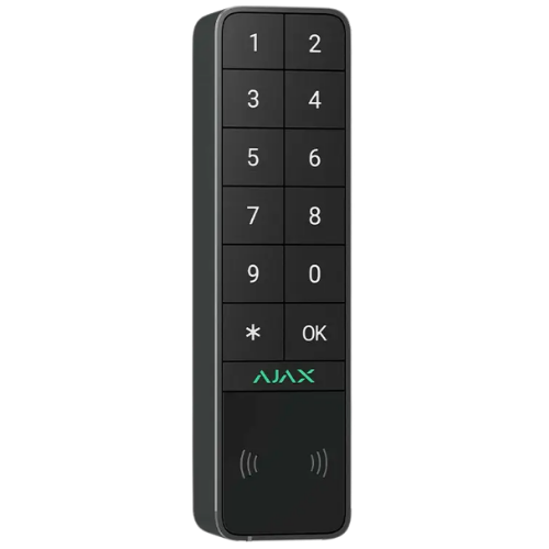 Ajax KeyPad Outdoor (Jeweller) – Wireless Outdoor Touch Keypad with Contactless Card & Tag Reader (Black, 9NA)