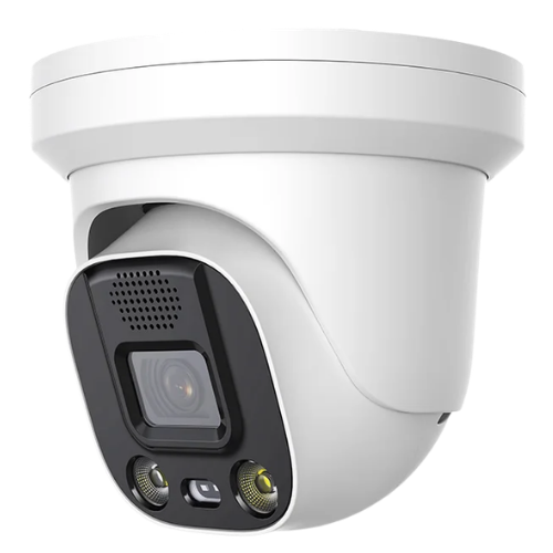 ITRL28P-28HSAD – 8MP 4K Active Deterrence Turret IP Camera (2.8 mm, Red/Blue Warning Lights, Siren, Two-Way Audio, 40m Dual Light, MicroSD, PoE, IP67)