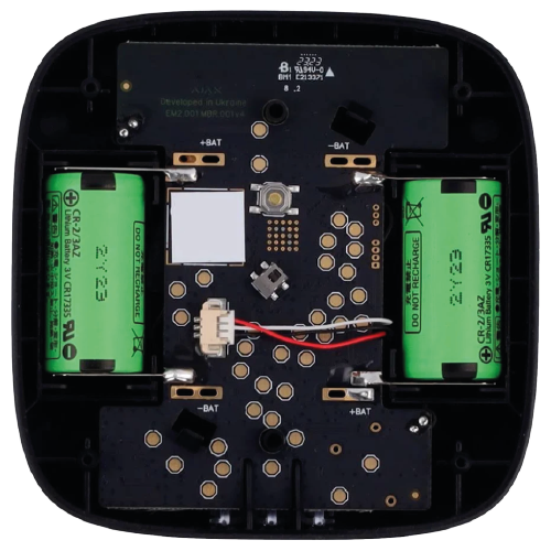 Ajax FireProtect 2 RB (Heat/Smoke/CO) Jeweller – Wireless Smoke, Heat, and Carbon Monoxide Detector with Replaceable Batteries (Black, 9NA)