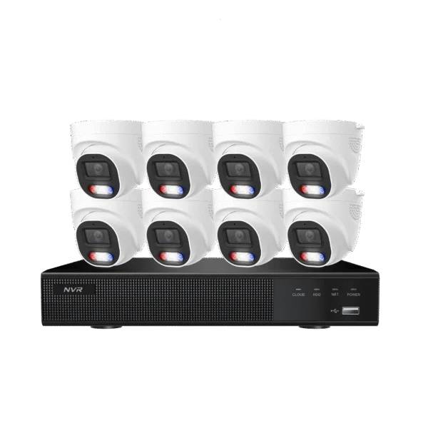 8-Channel 4K Ultra HD PoE Security System: 8MP Full Color Night Vision Cameras with Active Deterrence 2TB HDD and Two-Way Audio