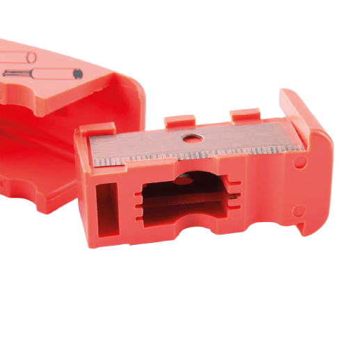 Universal Cable Stripper with Integrated Cutter (UTP/STP, Coaxial RG59/RG6, Flat Telecom/Telephone Cables 6–12mm, Adjustable Depth Blade, Ergonomic ABS, Yellow/Orange)