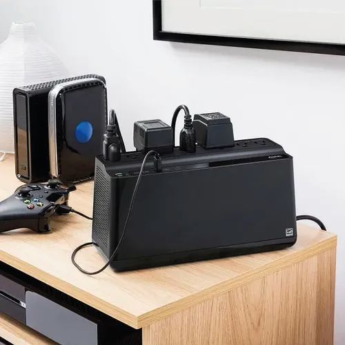 APC Back-UPS 600VA / 330W Battery Backup & Surge Protector with USB Charging Port (120V AC, 7 NEMA 5-15R Outlets, 1.5A Smart USB Port, Audible Alarms, Wall Mountable, Black)