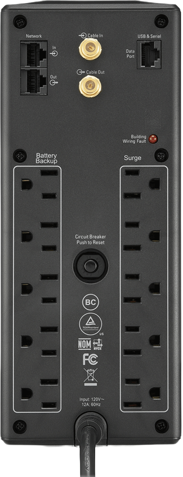 APC Back-UPS Pro 1500VA / 900W Line-Interactive Battery Backup 120V (Boost & Trim AVR, 10 NEMA 5-15R Outlets, Multifunction LCD Display, Gigabit Network Surge Protection, Energy Star, Tower Black)