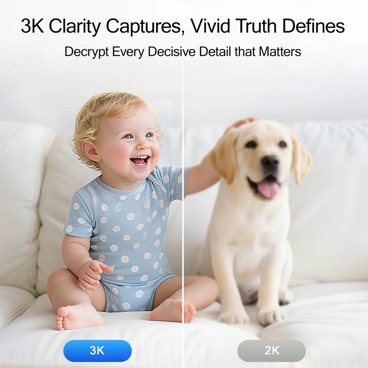 Cinmoore C2U 5GHz Security Camera Indoor - 3K Pet & Baby Monitor with Auto-Tracking, Privacy Shield & Two-Way Audio