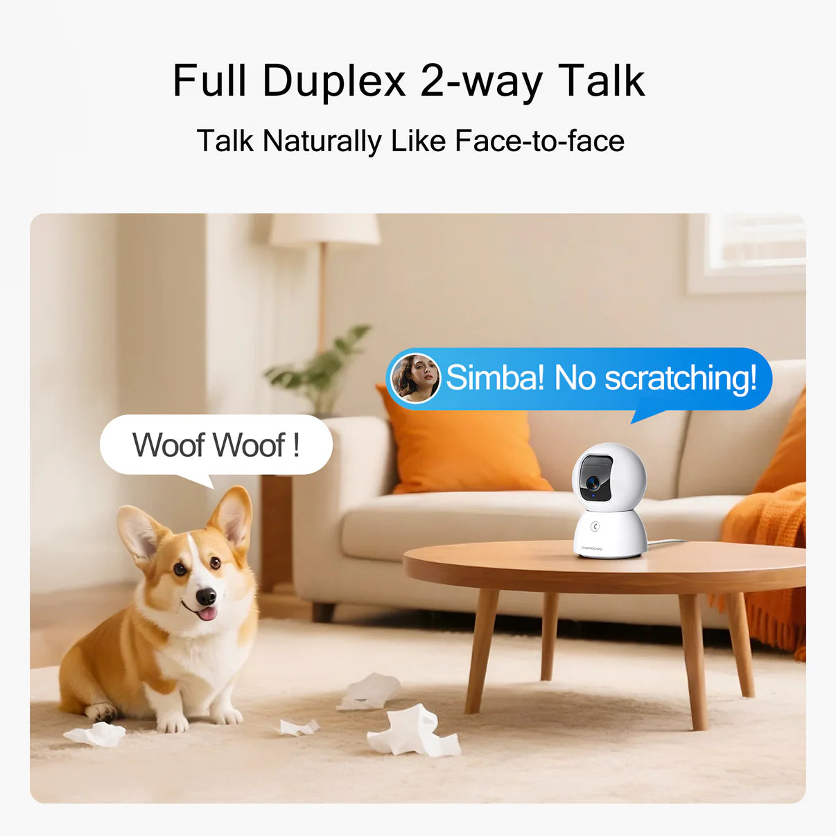 Cinmoore C2U 5GHz Security Camera Indoor - 3K Pet & Baby Monitor with Auto-Tracking, Privacy Shield & Two-Way Audio