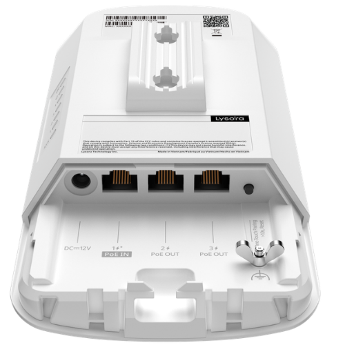 LYSORA 5 GHz 867 Mbps Outdoor Wireless Bridge CPE (13 dBi, 3 km / 1.86 mi, 3-Port)