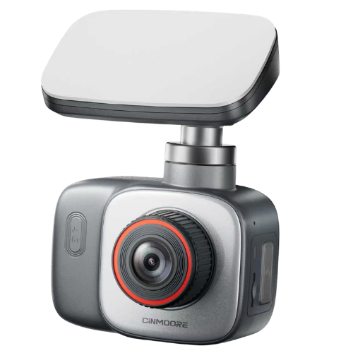 CINMOORE DC1U – 4G Sentry Parking Dash Cam (360° Motorized Pan, Triple AI Detection, 2800 mAh Wide-Temp Battery, On-Board GPS & Two-Way Audio)