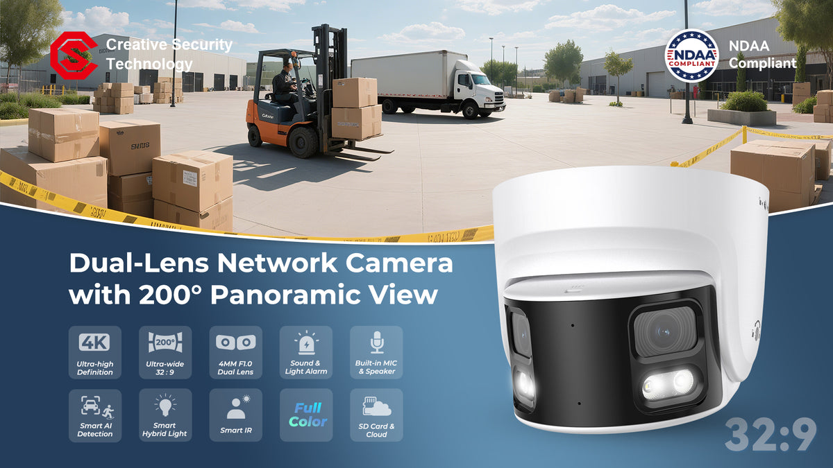 CST HI-D8LFKS40-DS 8MP Dual-Lens Panoramic IR Dome Camera