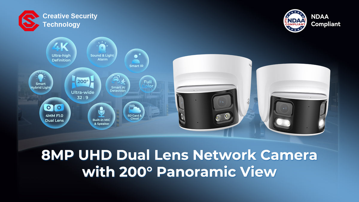 CST HI-D8LFKS40-DS 8MP Dual-Lens Panoramic IR Dome Camera