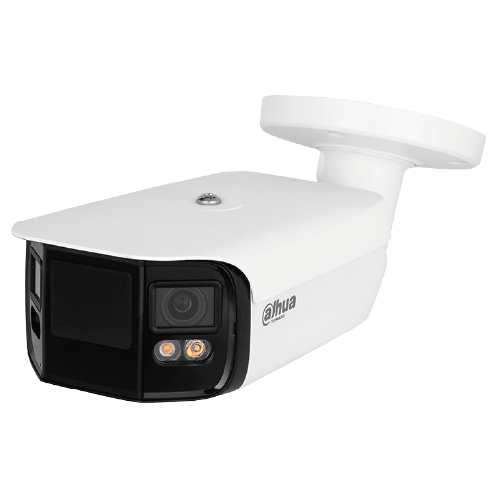 8MP 4K WizMind Full-Color 180° Panoramic Splicing Bullet IP Camera (IPC-PFW5849-A180-E2-ASTE, 2×4MP Duo, EPTZ, Mic & Speaker, Two-Way Audio, 120dB WDR, IP67, PoE)