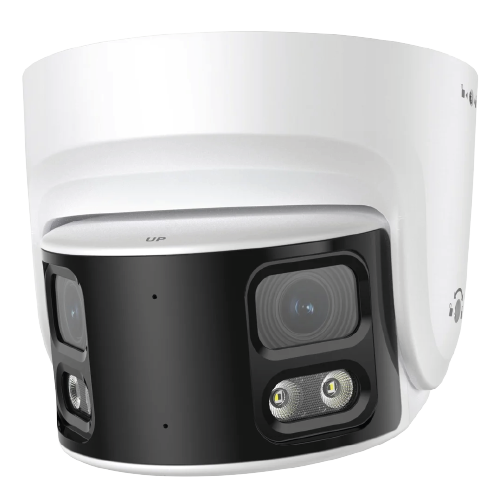 ITRP18S-20HSAD – 8MP 4K Dual-Lens 180° Panoramic Active Deterrence Turret IP Camera (Dual 4.0 mm, 50m IR, Red/Blue Warning Strobes, Siren, Two-Way Audio, MicroSD, IP67, PoE)