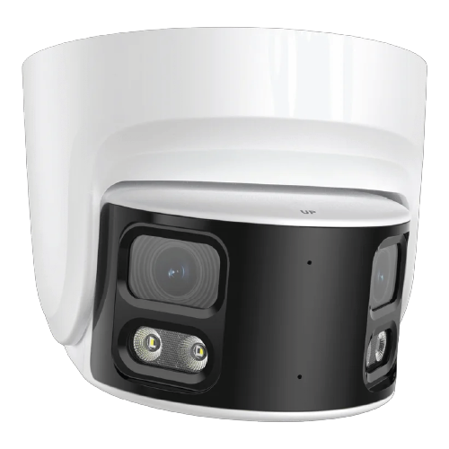 ITRP18S-20HSAD – 8MP 4K Dual-Lens 180° Panoramic Active Deterrence Turret IP Camera (Dual 4.0 mm, 50m IR, Red/Blue Warning Strobes, Siren, Two-Way Audio, MicroSD, IP67, PoE)
