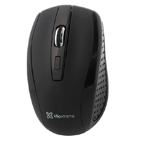 Klip Xtreme 6-Button Wireless 2.4 GHz Optical Mouse (Adjustable 800/1200/1600 DPI, USB Nano Dongle, Ergonomic Grip, Black)