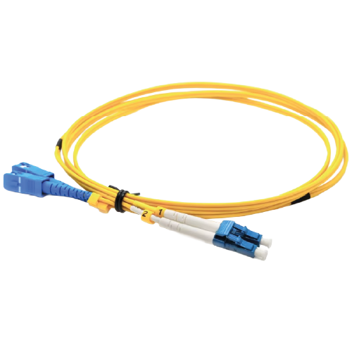 Single Mode OS2 LC Duplex to SC Simplex UPC Fiber Patch Cord (3m, 2.0mm, LSZH, Yellow)