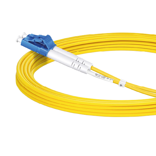 Single Mode OS2 LC/UPC to LC/UPC Duplex Fiber Optic Patch Cord (3m, LSZH, Yellow)