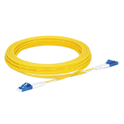 Single Mode OS2 LC/UPC to LC/UPC Duplex Fiber Optic Patch Cord (3m, LSZH, Yellow)