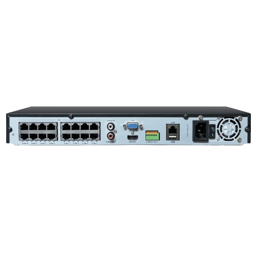 NR-K232H-P16 – 32-Channel 16MP 1U Network Video Recorder with 16 PoE Ports (Smart H.265+, 320/384 Mbps, AI Management & Analytics, 2 SATA up to 32TB, 4K HDMI)