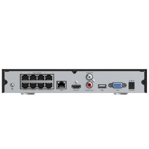 CST NVRK116HP8 16-Channel 4K 1U Network Video Recorder with 8 PoE Ports (Smart H.265, 80/100 Mbps, 1 SATA up to 16TB, 4K HDMI/VGA, 48V DC US)