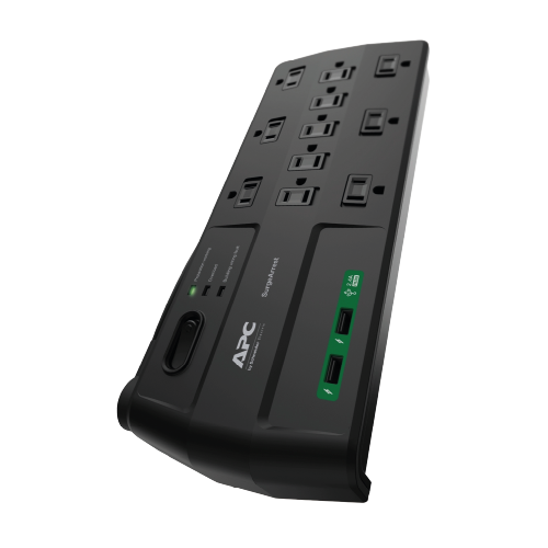 APC Performance SurgeArrest 11-Outlet Surge Protector with 2 USB Ports (2880 Joules, 15A 120V AC, 2.4A Smart USB Charging, 6 Transformer-Spaced Outlets, 8ft Cord, UL 1449 Listed)
