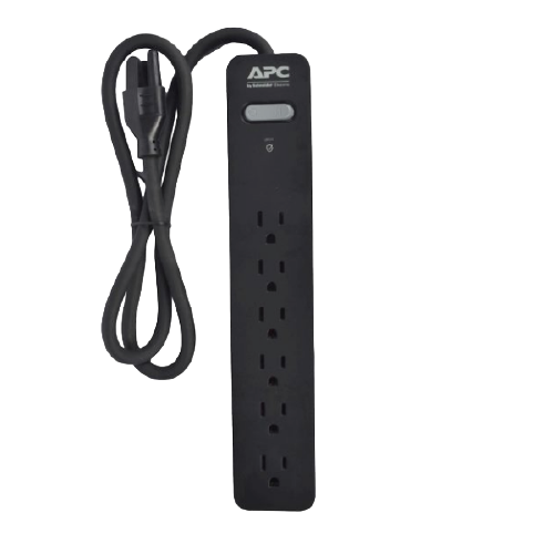 PE63 – APC Essential SurgeArrest 6-Outlet Power Surge Protector (540 Joules, 15A 120V AC, 3ft / ~0.9m Cord, Protection Working LED, Wall Mountable, Black)