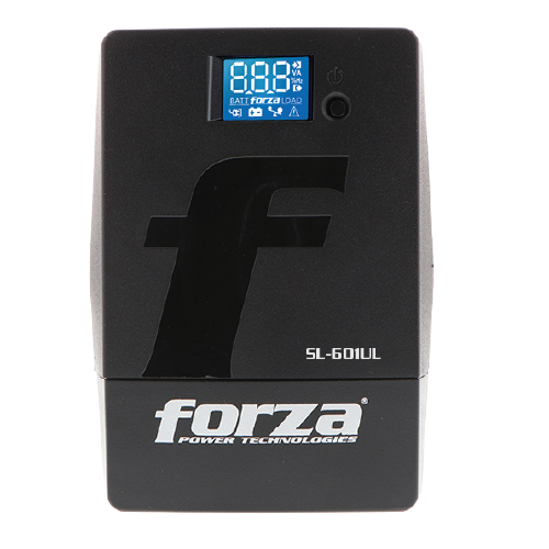 Forza Smart Interactive UPS 600VA / 360W 120V (Boost & Buck AVR, 8 NEMA 5-15R Outlets, Coaxial/Data Line Protection, LCD Display, USB Monitoring Port, UL Certified, Black)