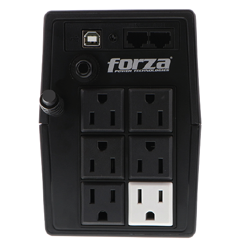 Forza Smart Interactive UPS 600VA / 360W 120V (Boost & Buck AVR, 8 NEMA 5-15R Outlets, Coaxial/Data Line Protection, LCD Display, USB Monitoring Port, UL Certified, Black)