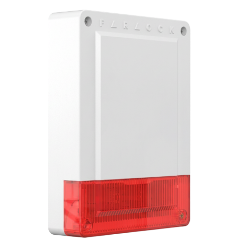 Paradox SR250-C6P Magellan Wireless Outdoor Siren with Strobe Light (433 MHz, Red Lens)
