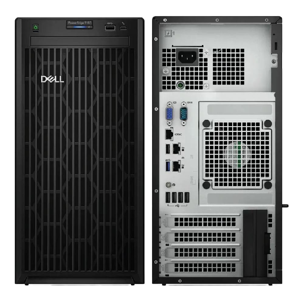 Dell PowerEdge T150 Tower Server (Intel Xeon E-2324G 4C/4T 3.1GHz up to 4.6GHz, 16GB DDR4 ECC UDIMM, 1TB 7.2K SATA 3.5