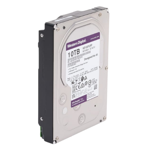 WD Purple Pro 10TB Enterprise Surveillance Hard Drive (7200 RPM, 512MB Cache, AI Analytics)